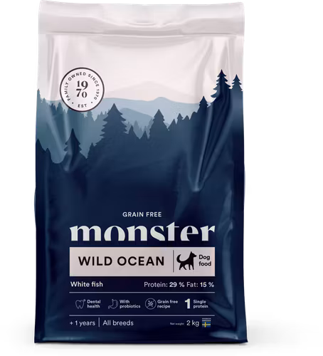 Monster Dog Grain Free Wild Ocean White Fish - spannmålsfritt