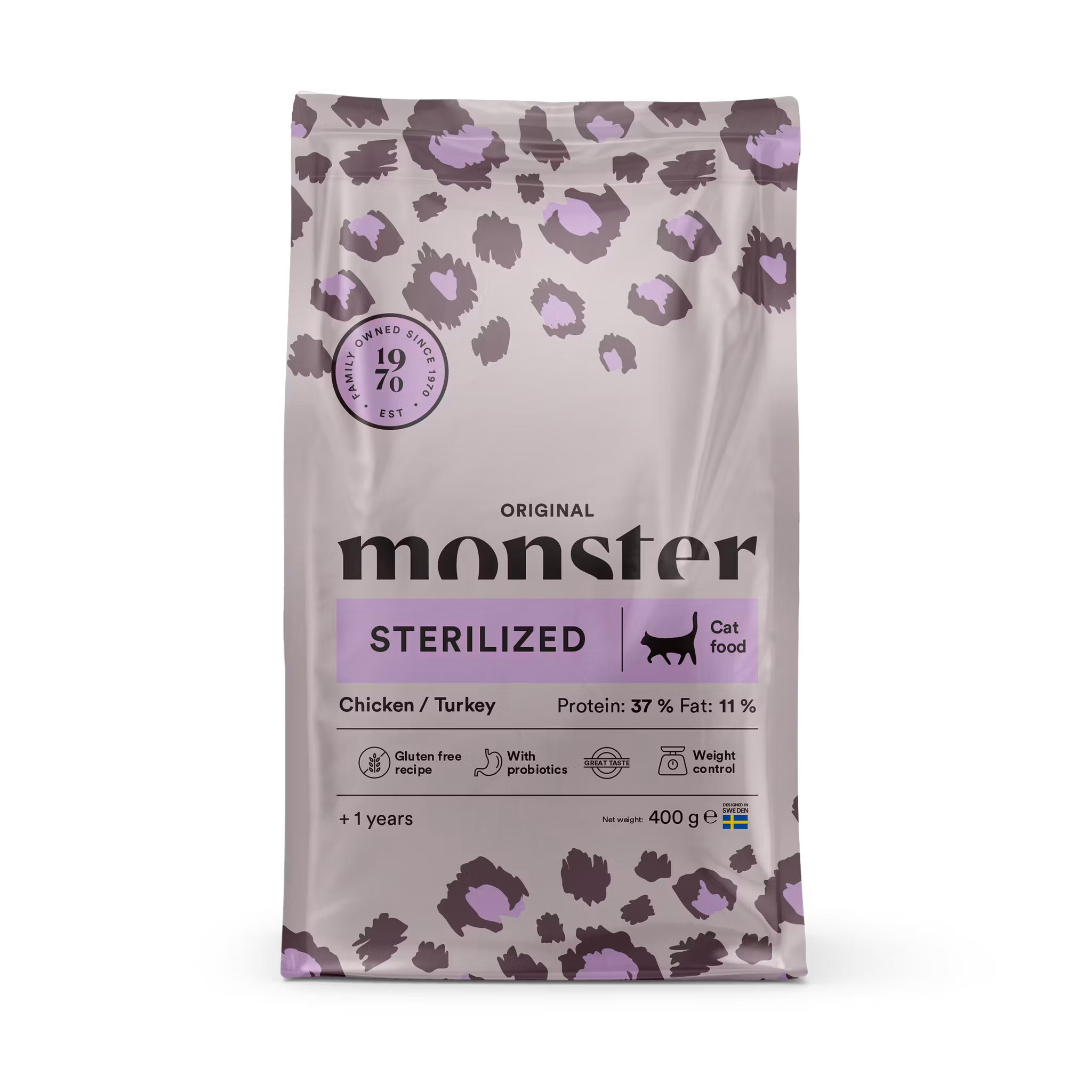 Monster Cat Original Adult Sterilised- kyckling/kalkon- 6 kg eller 2 kg