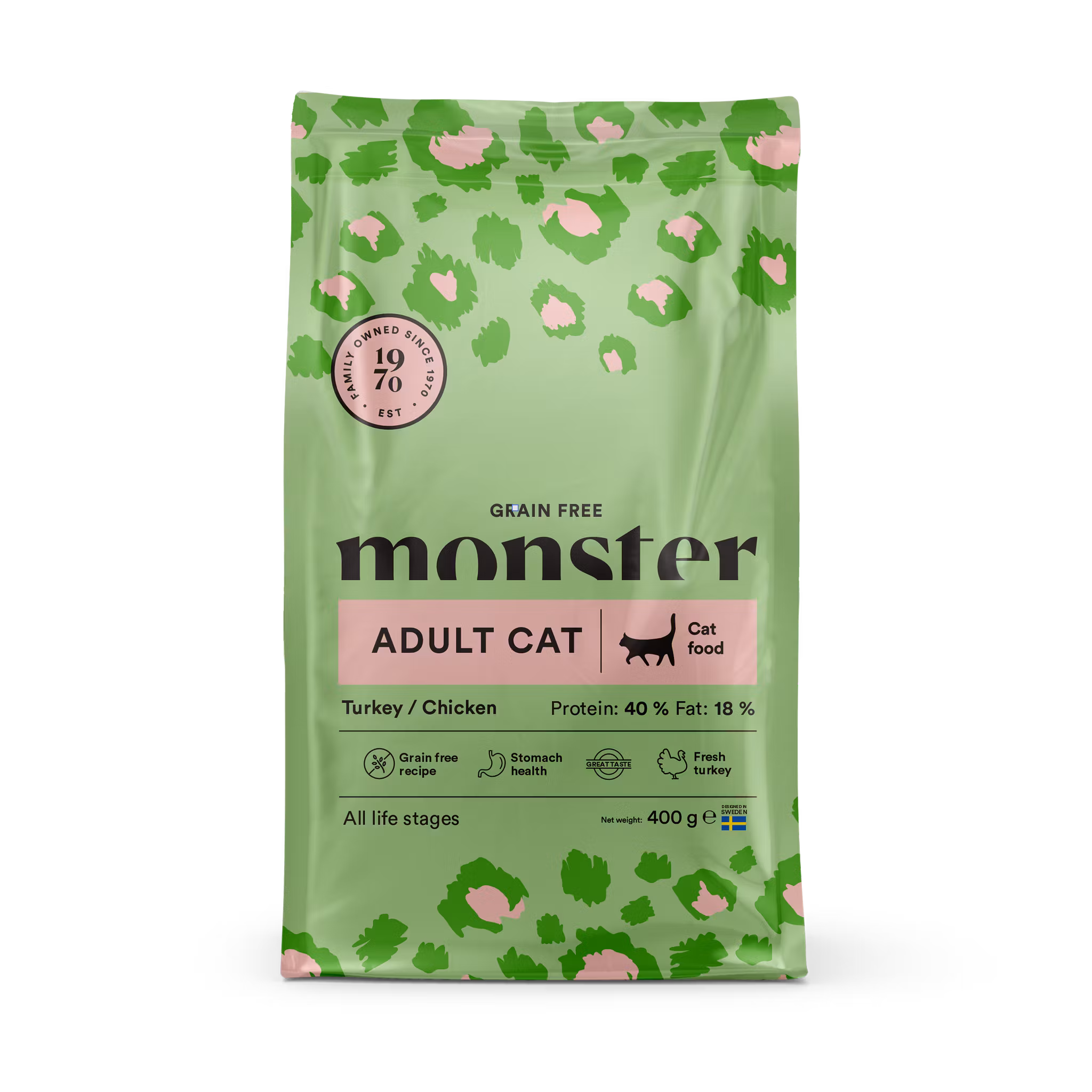 Monster Cat Grain Free Adult - kyckling/kalkon- 2 kg eller 6 kg
