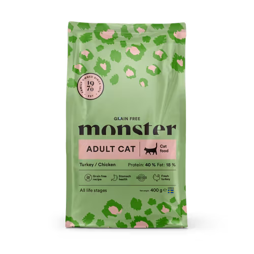 Monster Cat Grain Free Adult - kyckling/kalkon- 2 kg eller 6 kg