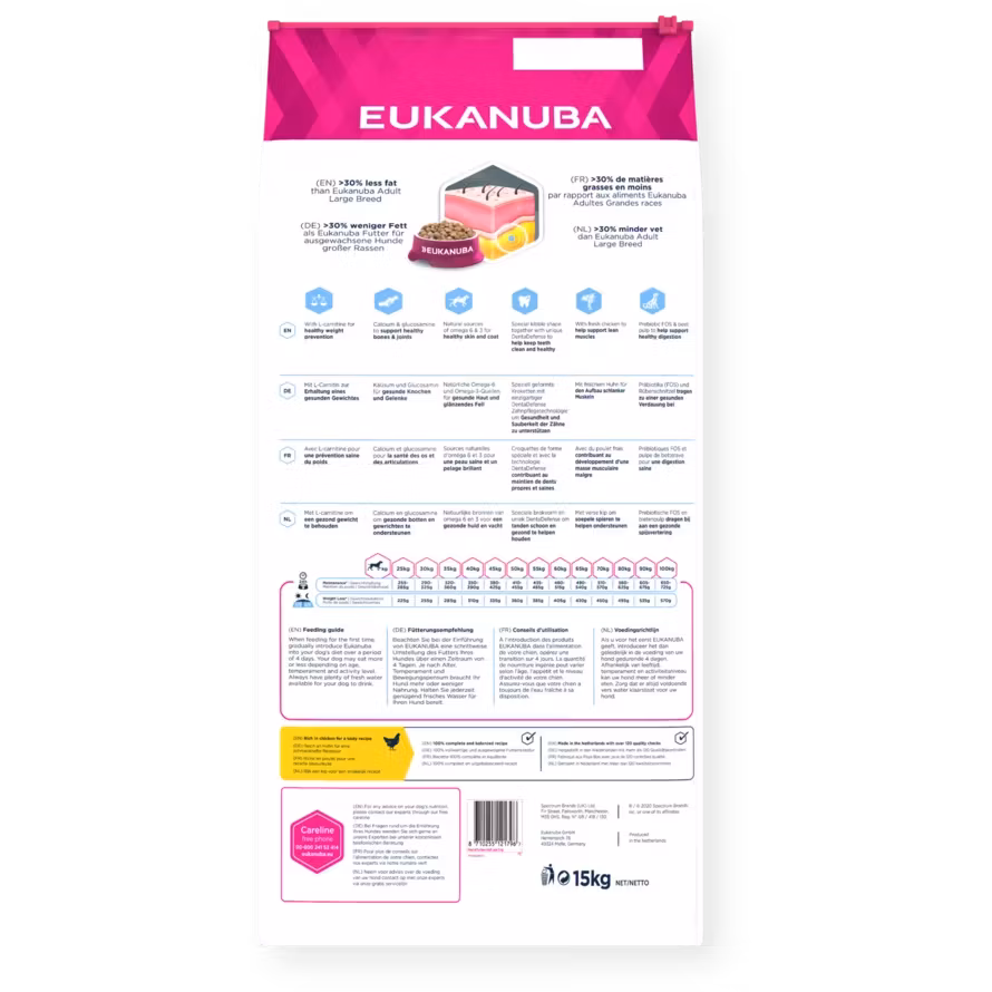 Eukanuba Daily Care Weight Control Adult Large Breed- hälsosam vikt, stora raser 15 kg