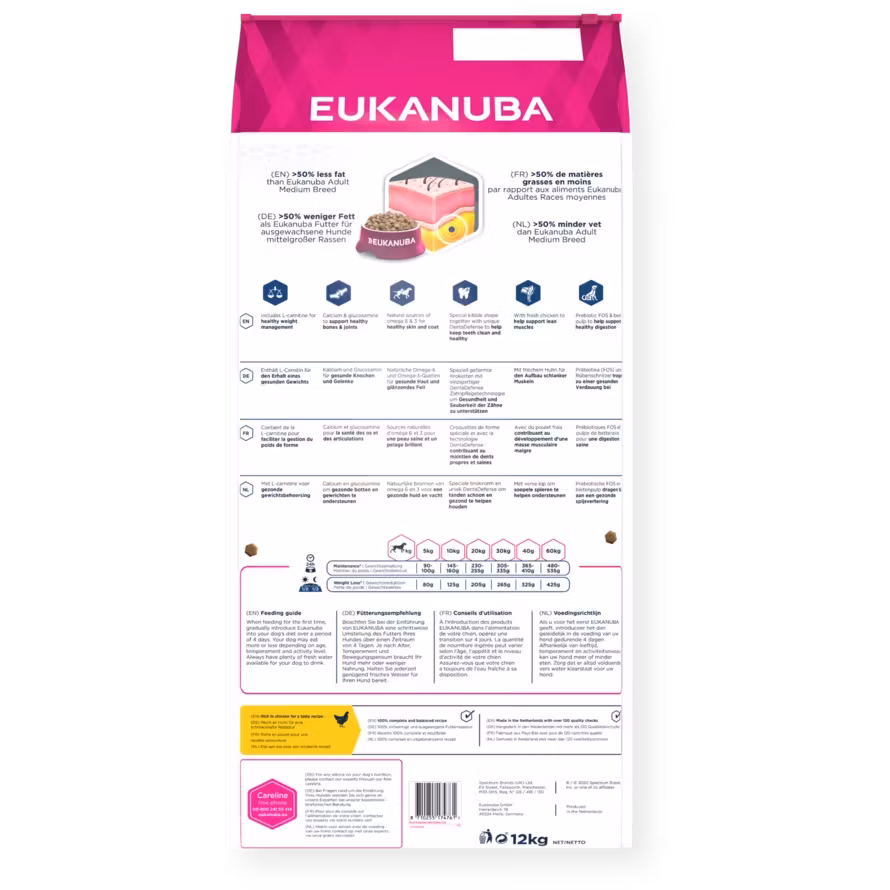 Eukanuba Daily Care Overweight Adult All Breed- överviktiga och steriliserade 12 kg
