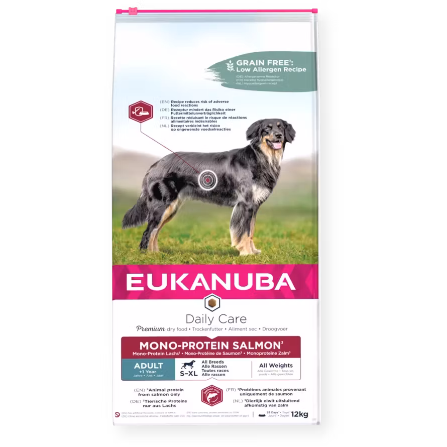 Eukanuba Daily Care Mono-protein Salmon Adult All Breed- lax 12 kg