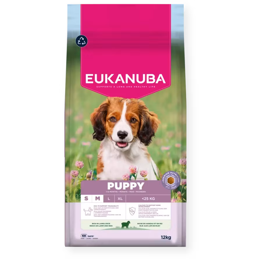 Eukanuba Puppy Small & Medium Breed Lamb & Rice Valpfoder - 2,5 kg/12 kg