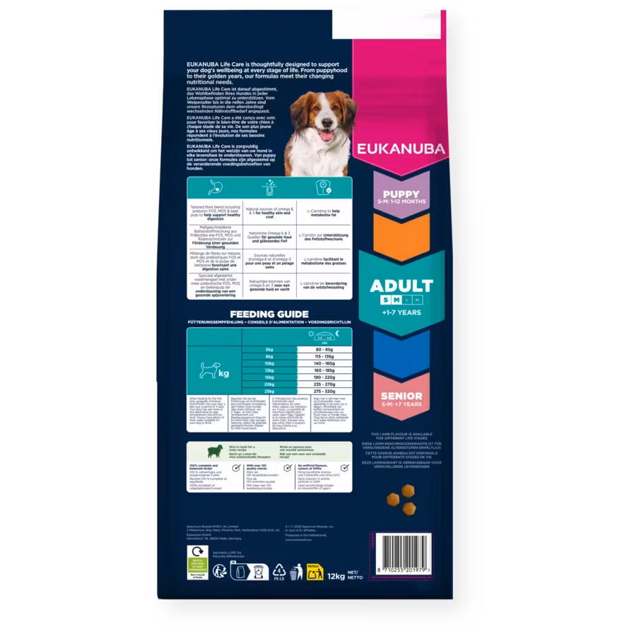 Eukanuba Adult Small/Medium Breed Lamb & Rice 2,5kg/12kg/18 kg