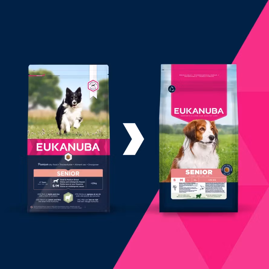 Eukanuba Senior Small/Medium Breed Lamb & Rice 2,5 kg/12 kg