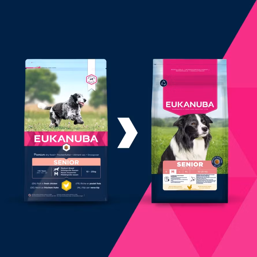 Eukanuba Senior Medium Breed Fresh Chicken 15 kg. Från 10 år och uppåt
