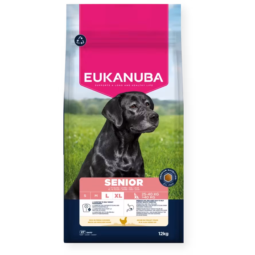 Eukanuba Senior Large Breed Fresh Chicken 15 kg. Från 9 år och uppåt.