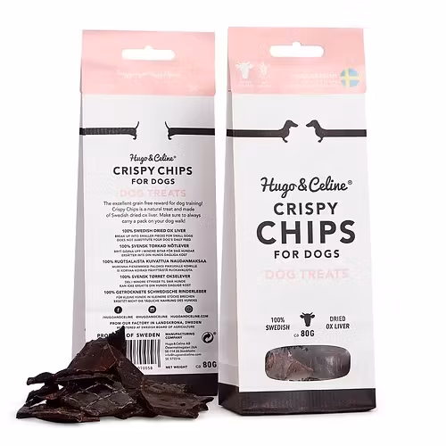 Hugo & Celine CRISPY CHIPS svensk torkad lever 80 gr