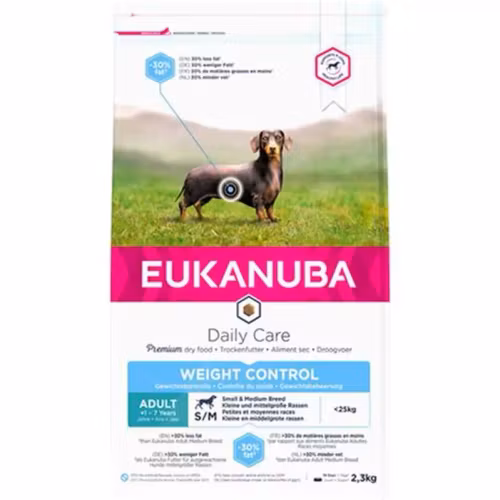 NYHET! Eukanuba Daily Care Weight Control Adult Small/Medium Breed- hälsosam vikt 15 kg