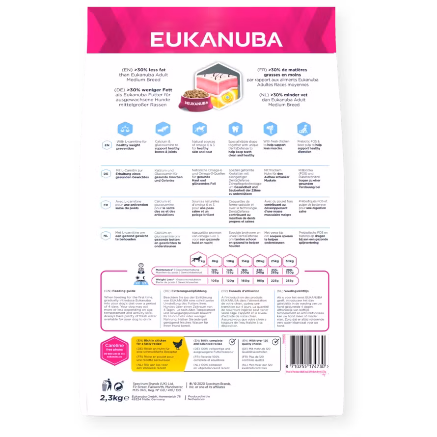 NYHET! Eukanuba Daily Care Weight Control Adult Small/Medium Breed- hälsosam vikt 15 kg