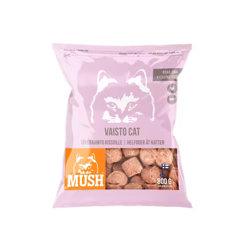 MUSH Vaisto Cat® Rosa Fryst helfoder (kyckling-gris) SKICKAS EJ!