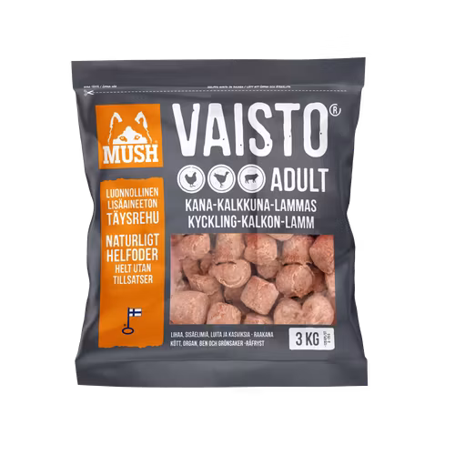 MUSH Vaisto® Grå Freeze-Dried  (kyckling-kalkon-lamm)