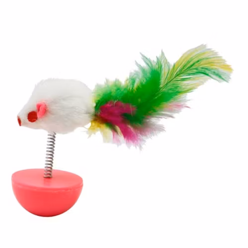 Kattleksak "Wibbly Wobbly"- mus med fjäder