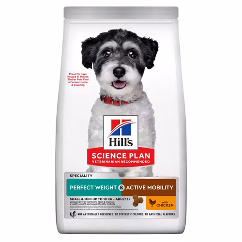 HILL'S SCIENCE PLAN Perfect Weight & Active Mobility Small & Mini Adult med kyckling (1,5 kg & 6 kg)