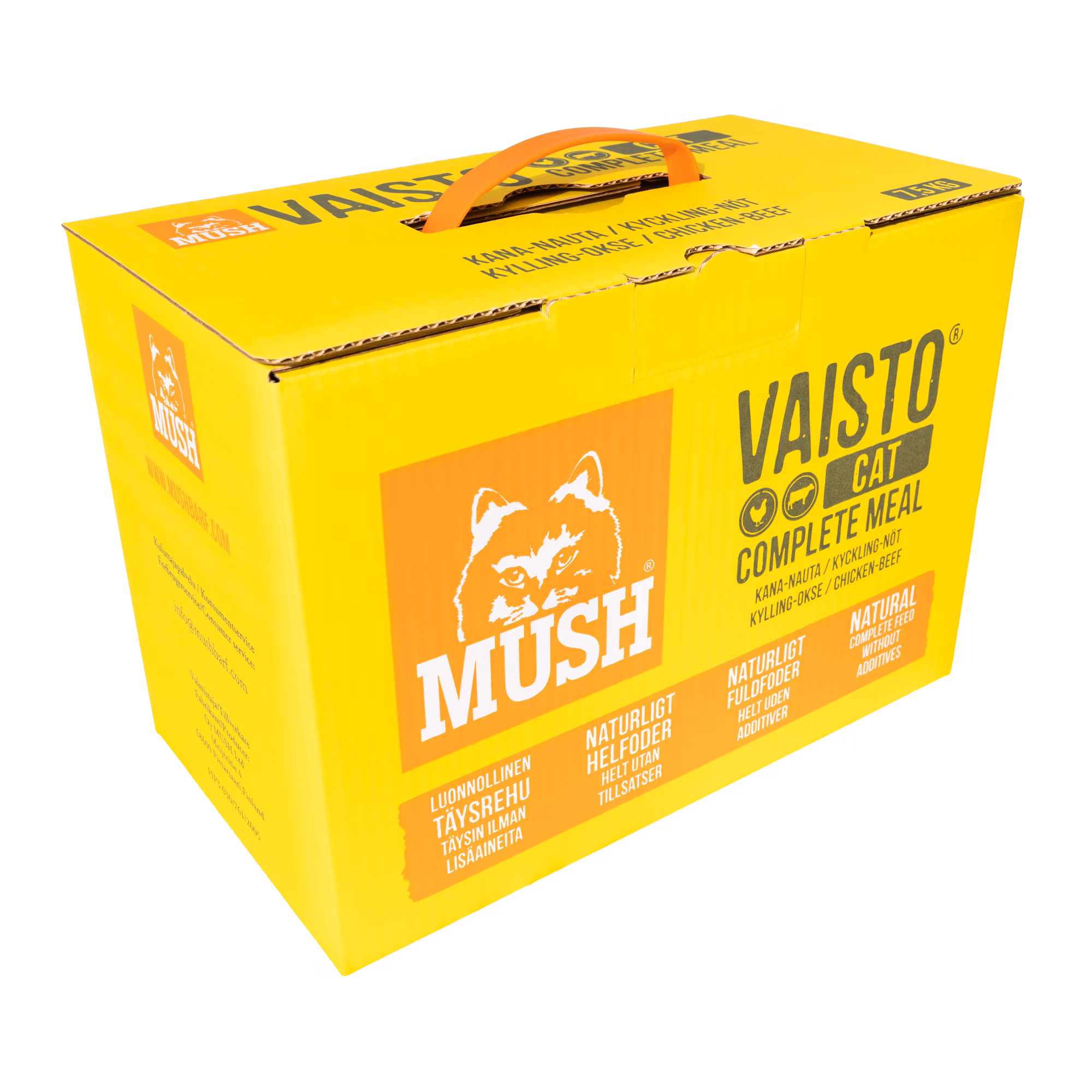MUSH Vaisto Cat® Gul Fryst helfoder (kyckling-nöt) SKICKAS EJ!