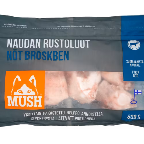 MUSH Nöt broskben - Fryst kompletteringsfoder 800 gr SKICKAS EJ!