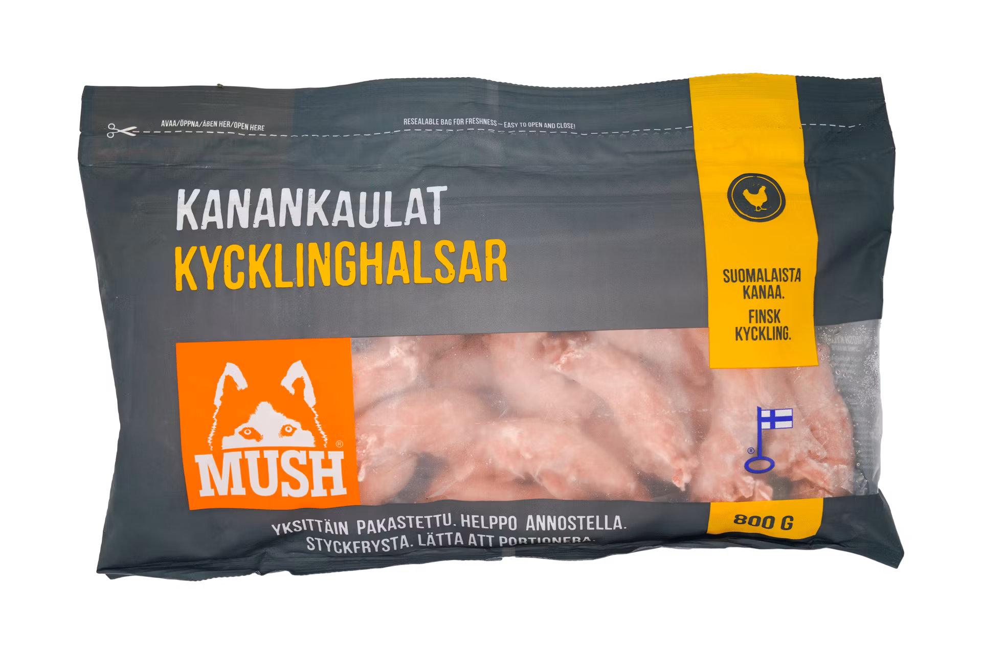 MUSH Kycklinghalsar - Fryst kompletteringsfoder 800 gr SKICKAS EJ!