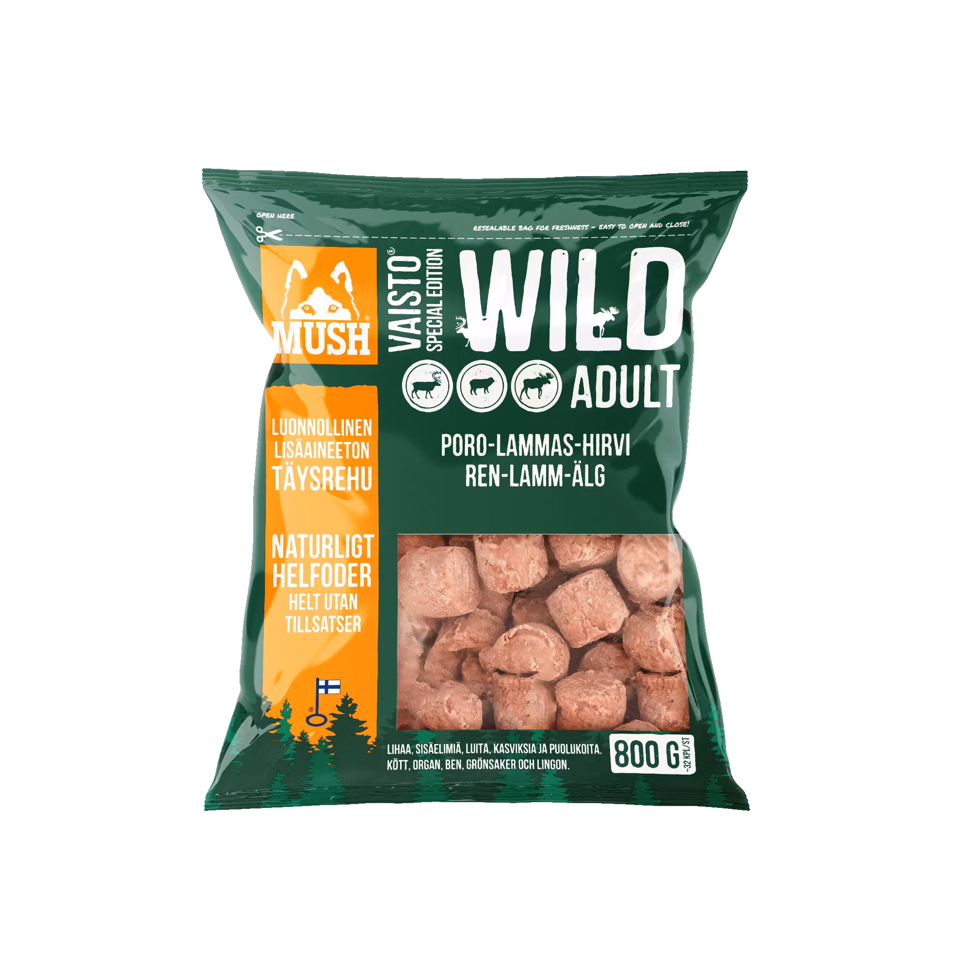 MUSH Vaisto® Wild Fryst helfoder (ren-lamm-älg) SKICKAS EJ!