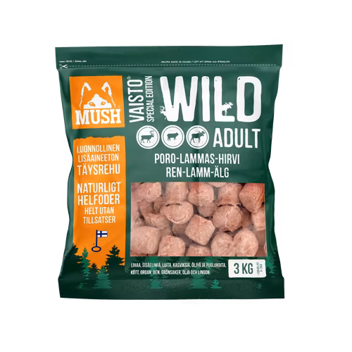 MUSH Vaisto® Wild Fryst helfoder (ren-lamm-älg) SKICKAS EJ!