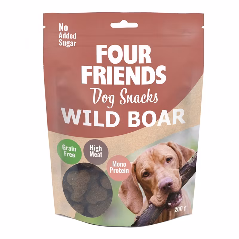Four Friends Dog Snacks Wild Boar- vildsvin. Spannmålsfritt 200g