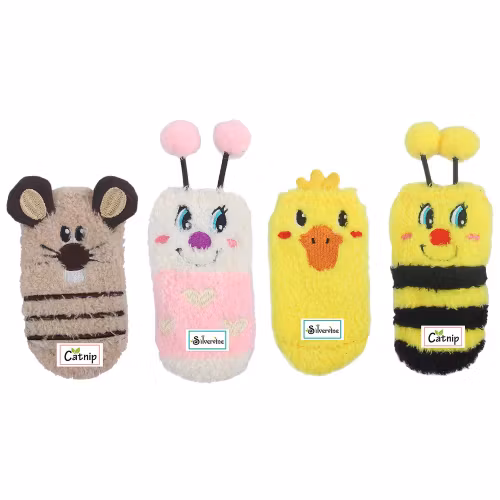 All for paws- Kattleksak Socka med kattmynta- blandade motiv- styckvis
