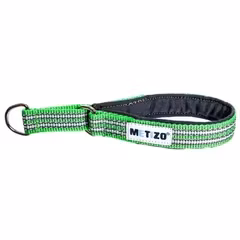 Metizo Halsband Halvstryp Martingale, fodrat m reflex Grön 35-55 cm