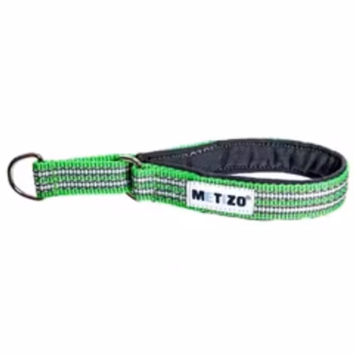 Metizo Halsband Halvstryp Martingale, fodrat m reflex Grön 35-55 cm