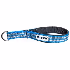 Metizo Halsband Halvstryp Martingale, fodrat m reflex Turkos 35-55 cm