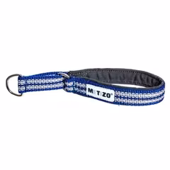 Metizo Halsband Halvstryp Martingale, fodrat m reflex Blå 35-55 cm