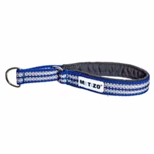 Metizo Halsband Halvstryp Martingale, fodrat m reflex Blå 35-55 cm