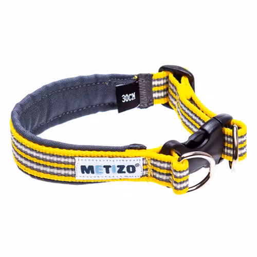 Metizo Halsband Fast, fodrat m reflex Gul stl 25 - 55 cm