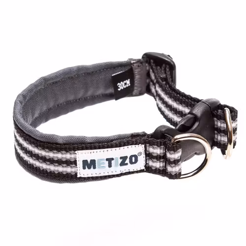 Metizo Halsband Fast, fodrat m reflex Svart stl 25 - 55 cm