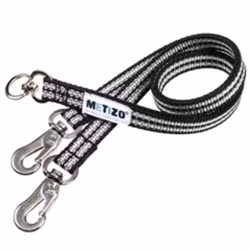 Metizo Tvillingkoppel, platt med gummi & reflex Svart- 50 cm x 15 mm