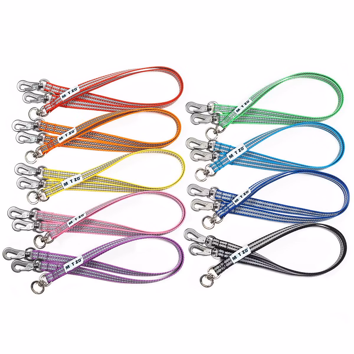 Metizo Tvillingkoppel, platt med gummi & reflex Röd- 50 cm x 15 mm