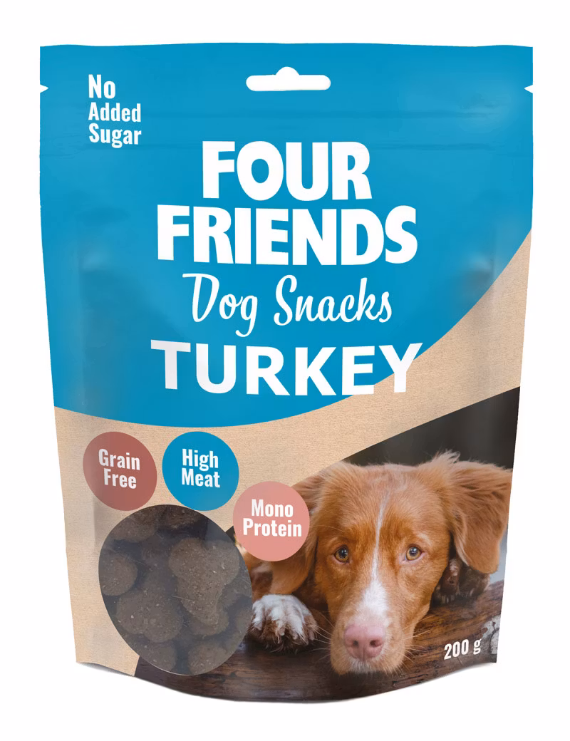 Four Friends Dog Snacks Turkey- kalkon. Spannmålfritt 200g