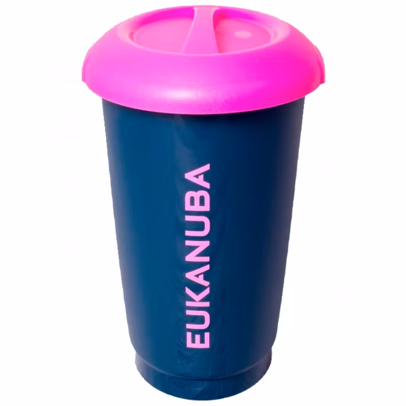 Eukanuba Fodertunna 15 liter- blå/rosa