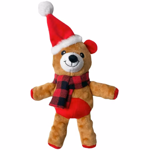 Happy Pet Julbjörn i plysch med pip- Hundleksak 43 x 26 x 14 cm