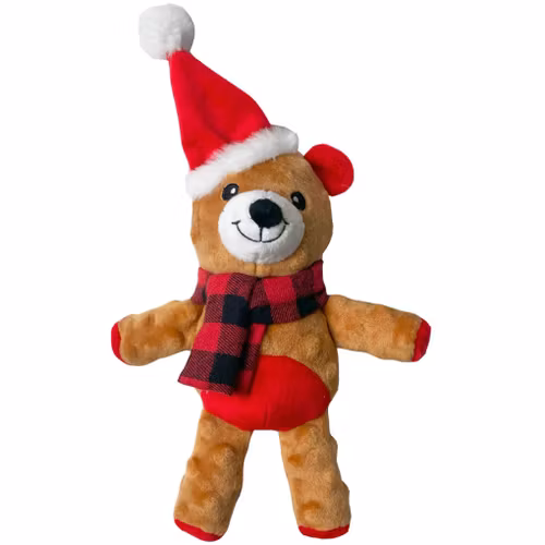 Happy Pet Julbjörn i plysch med pip- Hundleksak 43 x 26 x 14 cm