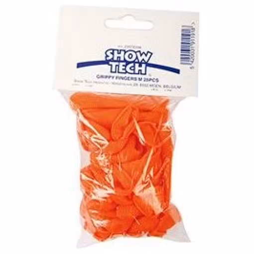 Trimfingrar i latex- 25 st Orange Large