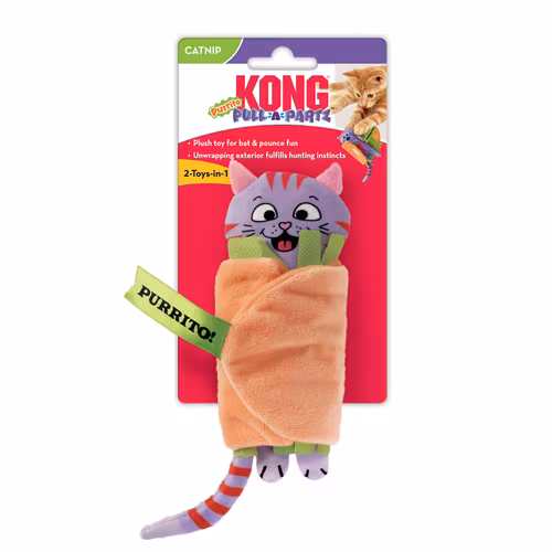 KONG KATT Pull-A-Partz Purrito Flerfärgad 14 cm