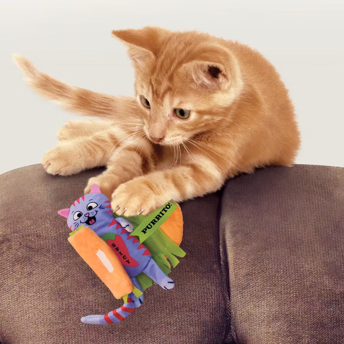 KONG KATT Pull-A-Partz Purrito Flerfärgad 14 cm