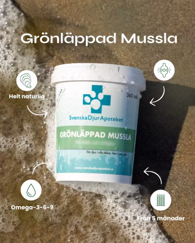 Svenska DjurApotekets Grönläppad Mussla -ledtillskott 120tabl/ 360tabl