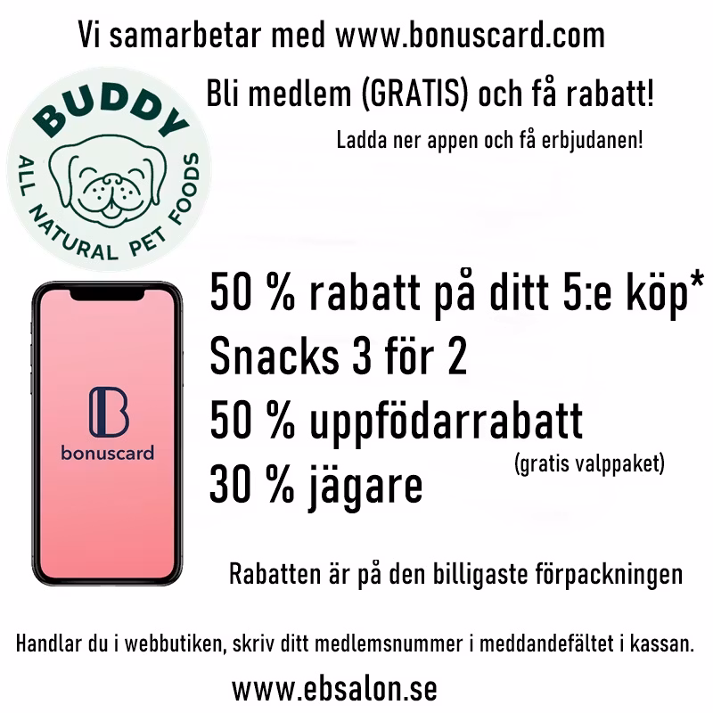 Buddy Free-Range Duck Active /Anka 5 kg/12 kg. Fritt från tillsatser, spannmål, gluten och GMO.