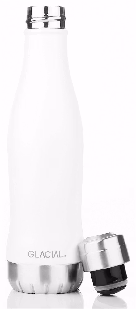 Glacial Termosflaska/vattenflaska 400 ml, rostfri: marmor,rosa, vit el. leopard