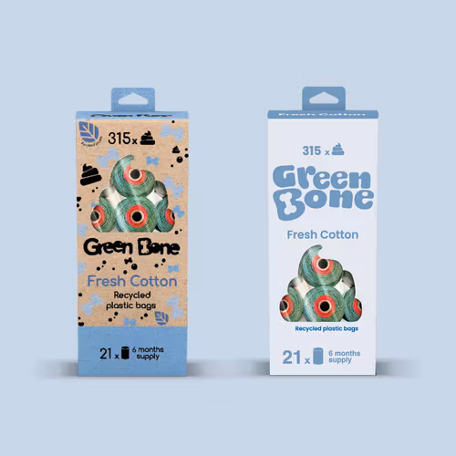 Green Bone - Bajspåse- nedbrytningsbara 8 rullar, 120 påsar