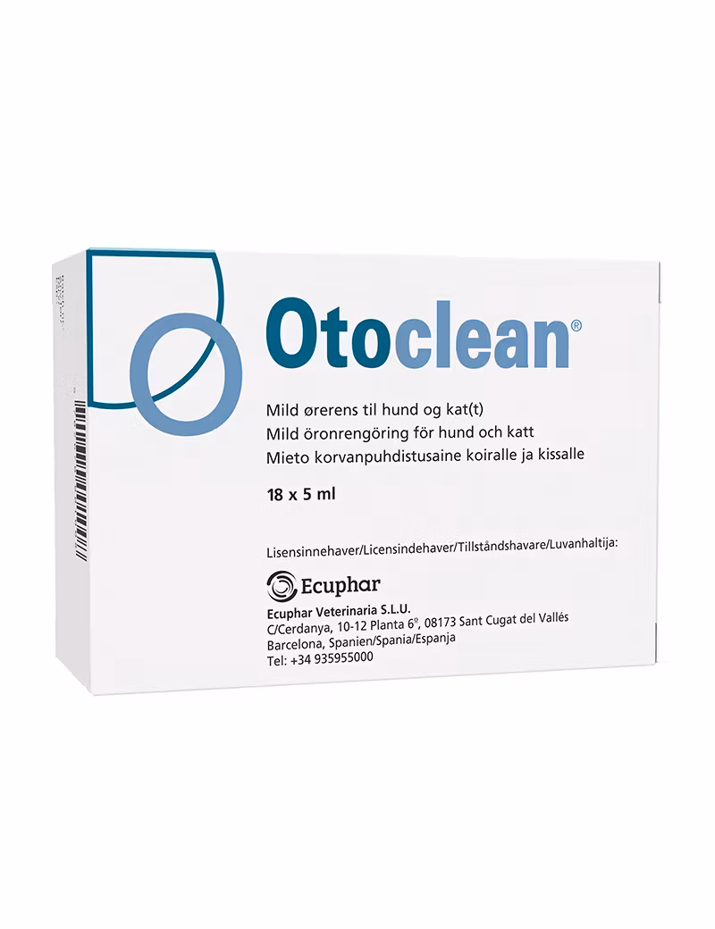 Otoclean Ear Drops 18 x 5 ml- mild öronrengöring för hund & katt