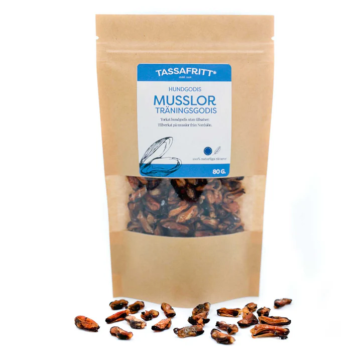 TassaFritt Naturligt Hundgodis Musslor 80 gr