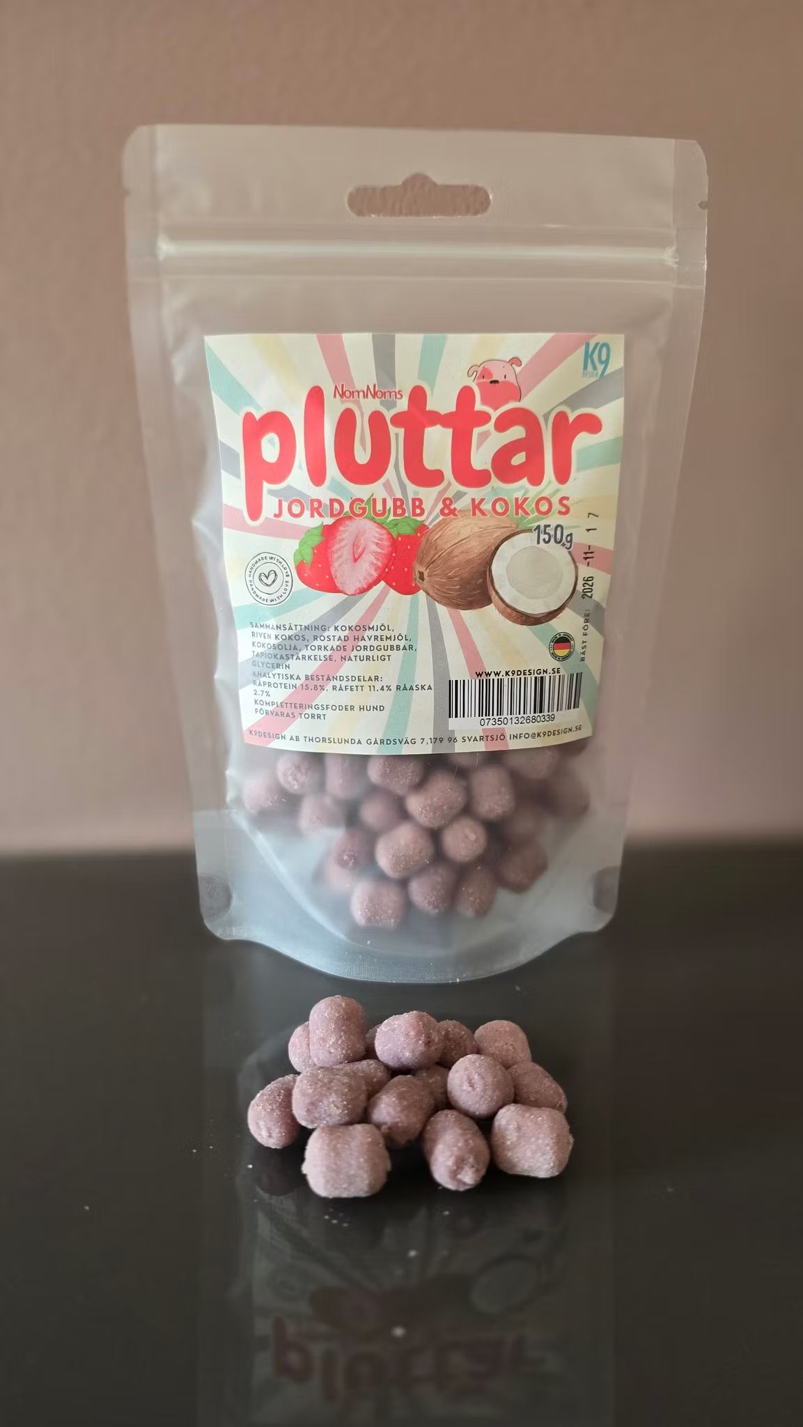 Nom Noms Pluttar  Jordgubb & Kokos 150g - vegansk, glutenfri