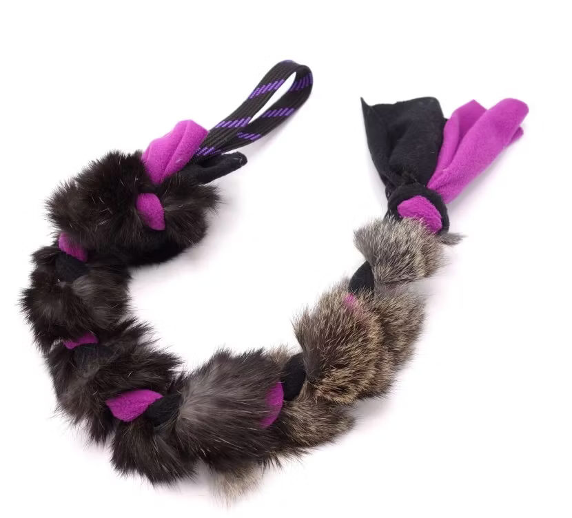 Fleeceleksak med kaninpäls ca 40cm